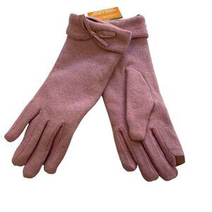 Studio 530 Womens Touchscreen Gloves Pink Wool/Nylon Large